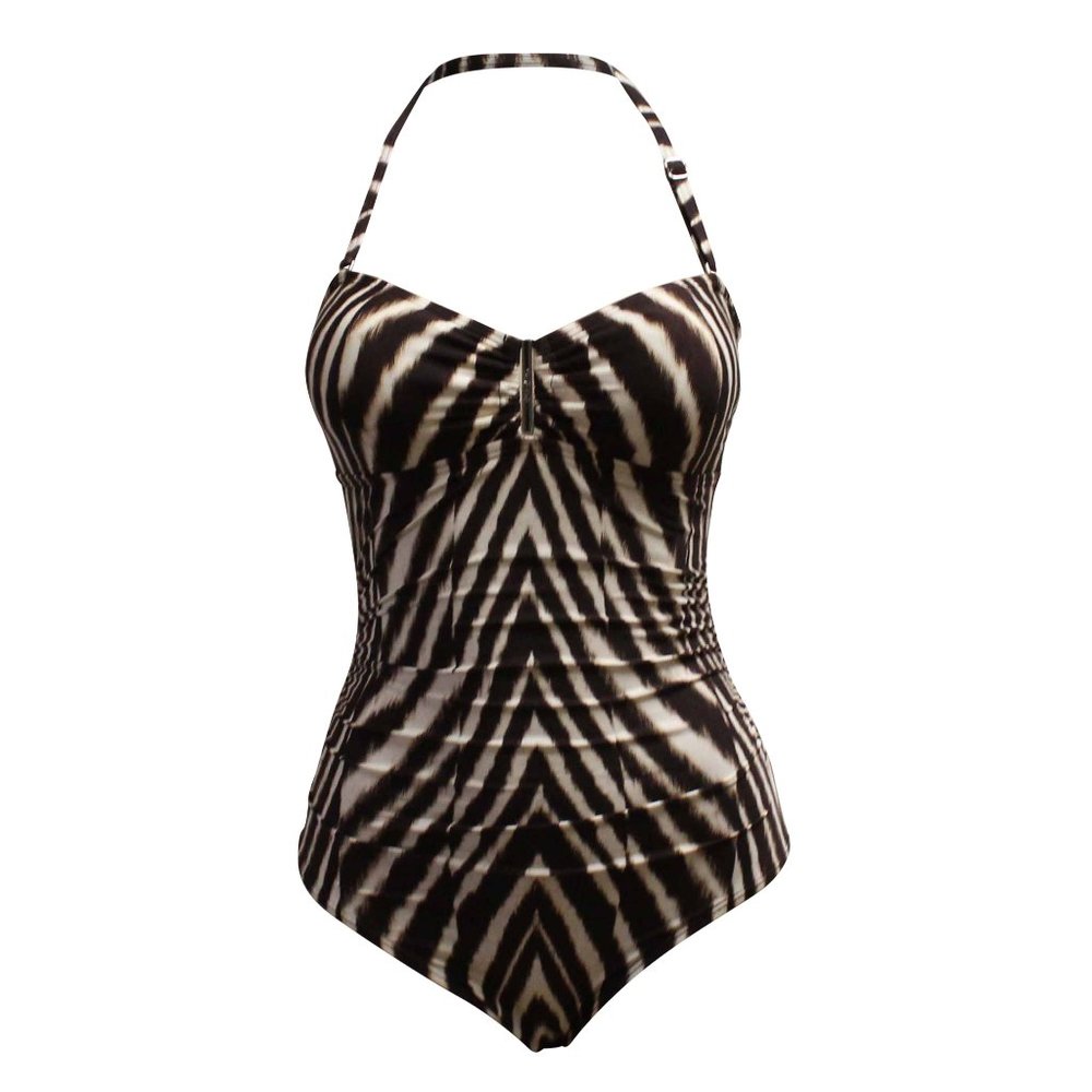 NWT Calvin Klein Animal Bandeau One-Piece Swimsuit